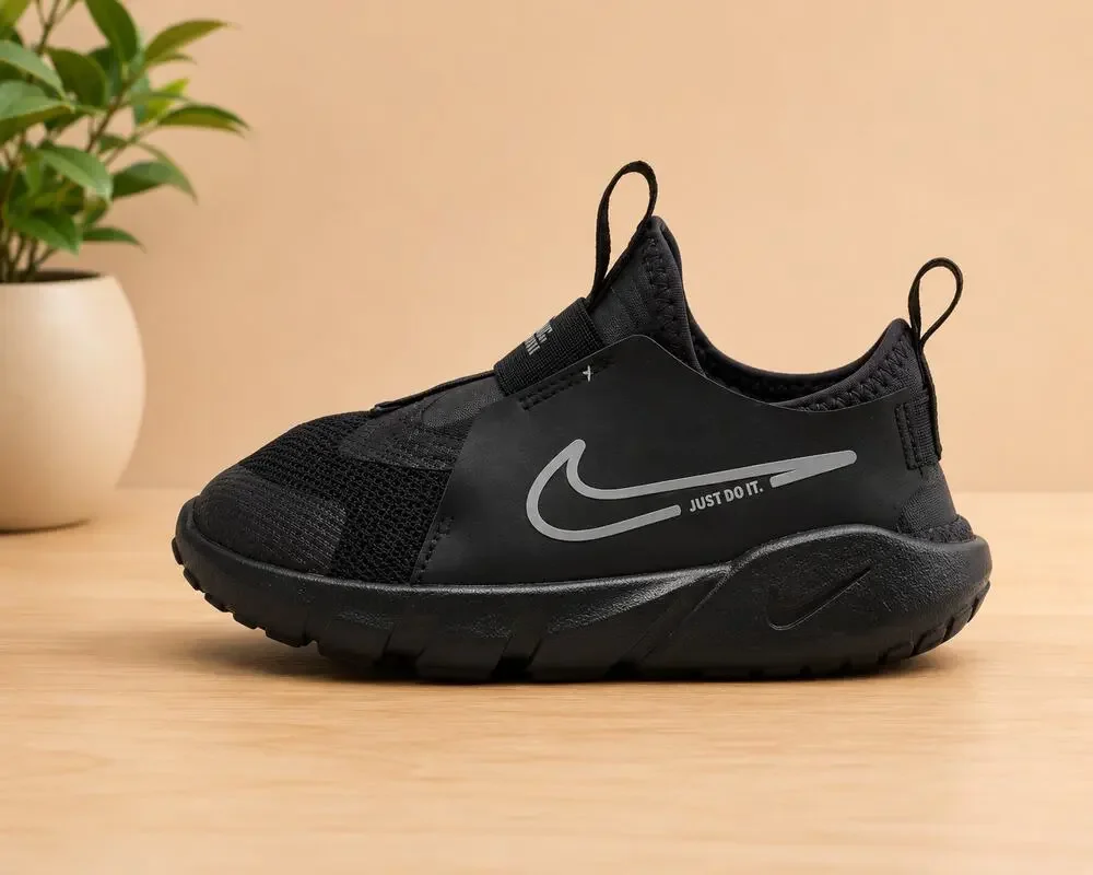 USED Nike Boys Nike Flex Runner 2 Running Shoes Black/Anthracite-Size 9T